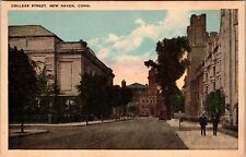 New Haven CT-Connecticut, College Street, Vintage Postcard picture