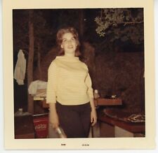 1962 Original Color Photo Pretty Girl Camping #167 picture