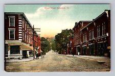 Waterbury VT-Vermont, Stowe Street, Advertising, Antique, Vintage Postcard picture