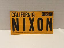 Vintage 1962 Nixon For California Governor Campaign Bumper Sticker picture