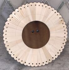 Anthropologie Round Scalloped Stone Mosaic Wood 4”Diam Photo Picture Frame 8”D picture
