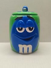 M&M’s Candy Cookie Jar Green & Blue Galerie Mars 2003 Vintage FAST Shipping picture