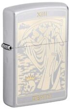 Zippo Tarot Card 13 Death, Engraved Lighter, Satin Chrome NEW IN BOX picture