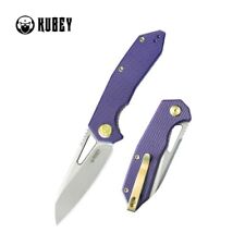 Kubey Vagrant Folding Knife Purple G10 Handle M390 Plain Edge Sandblast KB291S picture