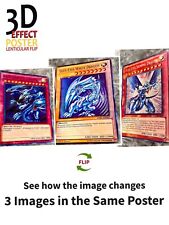 Yu-Gi-Oh-Blue-Eyes White Dragon-3D Poster 3D Lenticular Flip Effect,3 In One picture