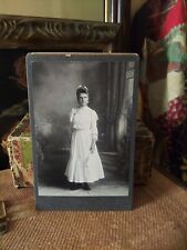 Vintage 1800s Cabinet Card Antique Photo Family Portrait Young Girl Picture picture