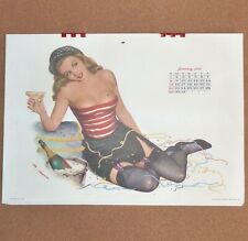 Vintage 1950 Esquire Girl Full Year 12 Months Pinup Girl Calendar Moore picture