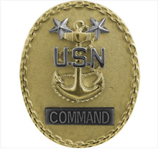 GENUINE NAVY ID BADGE: MASTER ENLISTED ADVISOR E9 COMMAND CPO - REGULATION SIZE picture