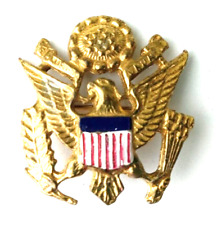 Original WWII FIGURAL US SEAL EAGLE SHEILD Metal Military Sweetheart Brooch Pin picture