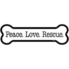 Peace.Love.Rescue Dog Bone Car Fridge Magnet  2