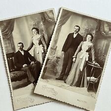 Antique Cabinet Card Photograph Lovely Couple Man Woman Great Backdrop Salem OR picture