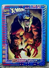 RARE X-Men MARVEL METAL CARD Sabretooth   /12000 SSP - GOLD 90’s Metal picture