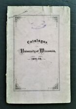 1871 antique UNIVERSITY of WISCONSIN madison CATALOG students courses picture