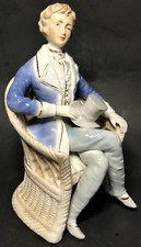 Vtg Porcelain Lenwile Ardalt Japan Colonial Man Figurine Sitting in Wicker Chair picture