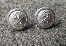 WWI German 2nd Kompanie Buttons 1910 in silver, unpainted by the pair picture