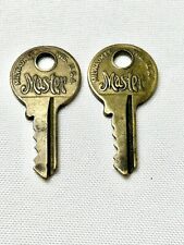 Vintage Retro Set of Two Matching Master Lock Co Keys Brass USA 🇺🇸 picture