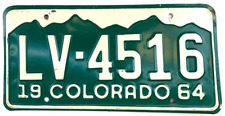 Vintage 1964 Colorado Auto License Plate Man Cave Wall Decor LV-4516 Collector picture