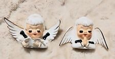 Rare Vintage Angels With Wings, Long Lashes & Rare Halo. Made By CDGC Japan  picture