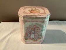 Vintage Victorian Floral Scene Empty Tin, Made In England picture