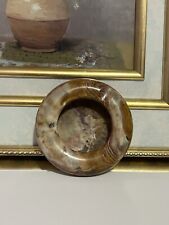 Heavy brown cream maroon marble small ashtray  picture