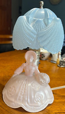 RARE - Lamp Vintage Glass Southern Belle Pink Lady Shade Boudoir picture