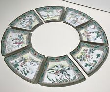 Set of 8 Antique Late 18th Early 19th Century Canton Enamel Sweet Meat Plates  picture