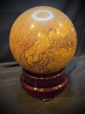 Gorgeous Miriam/Calligraphy Jasper Sphere With Wood Swivel Stand 6.2 K picture