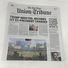 Donald Trump Indicted San Diego Union-Tribune Newspaper March 31, 2023 Rare Hush picture