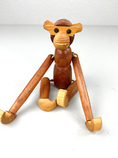 Vintage Wooden Articulated Teak Monkey Toy Denmark Hangs Jointed 9