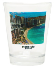 Honolulu Hawaii Waikiki Beach Panorama Color Photo Shot Glass picture