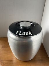 Vintage Kromex Aluminum Canister 1950s  Flour Canister with Lid 8” picture