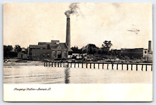 Antique Postcard 1908 Lorain Ohio Water Pumping Station Smokestack A22 picture
