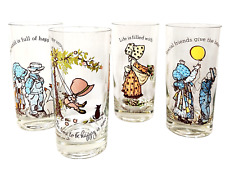 Vintage Set of 4 Holly Hobbie Glasses American Greetings 1967, 1977, 1978 EUC picture