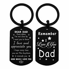 Resdink Dad Father's day Keychain Gifts - I Love My Dad Birthday Keychain Bla... picture