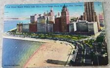 Oak Street beach Chicago Illinois used vintage postcard picture