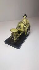 Vintage Asian Japan Celluloid Figurine Hand Painted Man Pulling Wagon picture