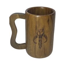 Wooden Bull Skull Beer Stein Mug Cup Glass With Handle Unbranded picture