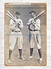 Ty Cobb & Shoeless Joe Jackson in Cleveland baseball player 1913 tin sign picture