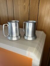 Pair of Vintage Aluminum Playboy Tankards (Beer Steins) With Glass Bottom Mug picture