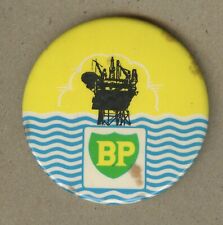 BP British Petroleum Company Oil Rig Vintage Pinback Button Pin c1970s picture