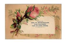 c1890's Victorian Trade Card Geo. W. Rockfellow Fine Groceries, NJ. picture