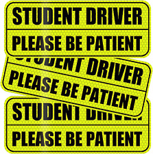 Extra Thick Reflective Student Driver Car Magnet Signs, Please Be Patient  3PCS picture