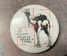 I'd Fly 10,000 Miles To Smoke Camel Button Pin Camel Crosshairs Desert Storm picture