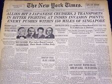 1942 JAN 13 NEW YORK TIMES ALLIES HIT 2 JAPANESE CRUISERS, 2 TRANSPORTS- NT 1534 picture