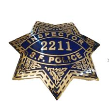 San Francisco Inspector 2211 Vintage Police Badge, Shield, Obsolete, Brass picture