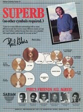 1986 Print Ad of Sabian Drum Cymbal Setup w Phil Collins picture