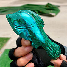 230g Natural glossy Malachite Crystal Handcarved fish mineral sample picture