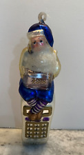 Vintage 2000 Cell Phone Santa Dillard's Christmas Glass Ornament Millennium picture
