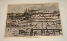 1886 magazine engraving ~ KINGSTON HARBOR AFTER CYCLONE, Jamaica picture