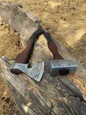 2pcs Set - Viking Axe+ Viking Hammer , Mjolnir Hammer, Hand Forged Corban Steel picture
